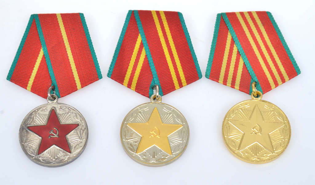 3 USSR awards for 10, 15, 20 years of impeccable service