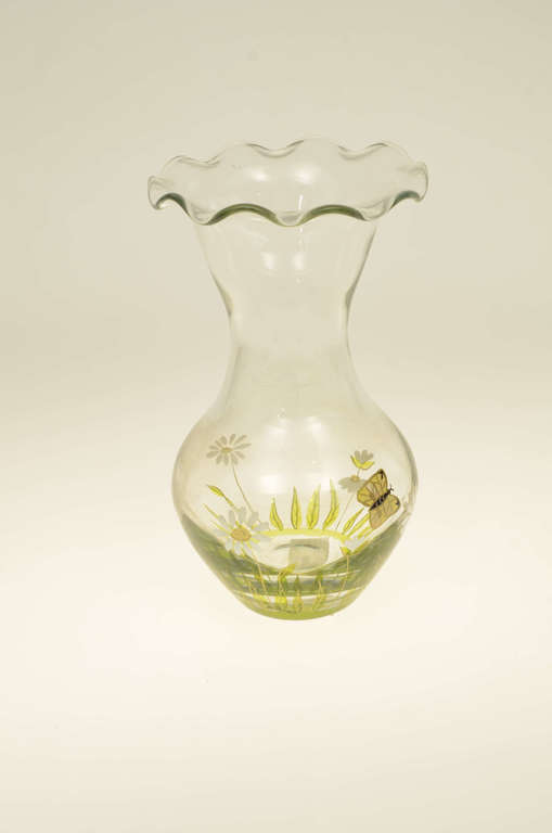 Painted glass vase 