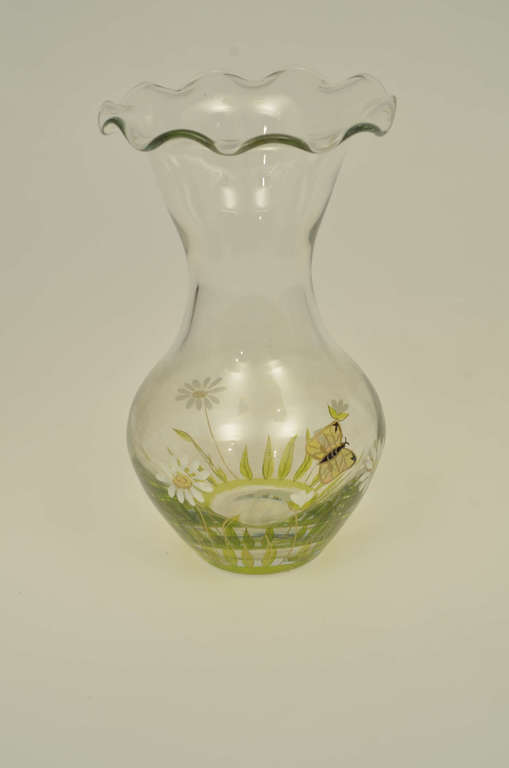 Painted glass vase 
