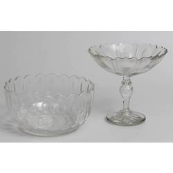 Two glass serving / confectionery dishes