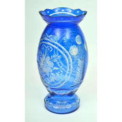 Blue glass vase