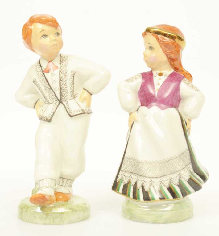 Porcelain figurines Folk dancers (2 pcs)