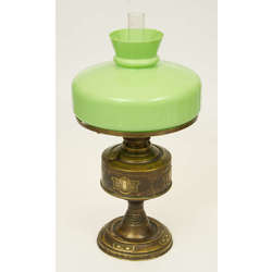 Art Nouveau lamp with a green dome