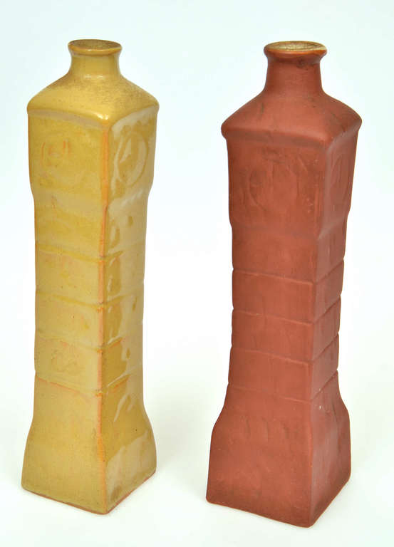 Two ceramic decanters 