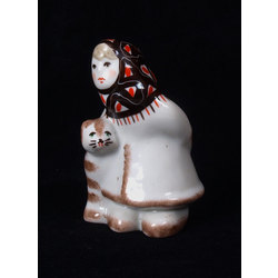 Porcelain figure ''Girl with a cat''