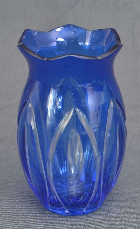 Blue glass vase