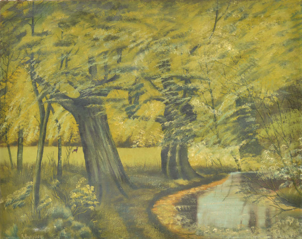 Landscape with trees by the river