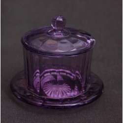 Purple glass spice jar with lid