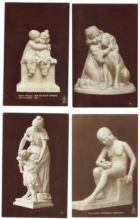 Pastkartes ar skulptūrām (12 gab.) 