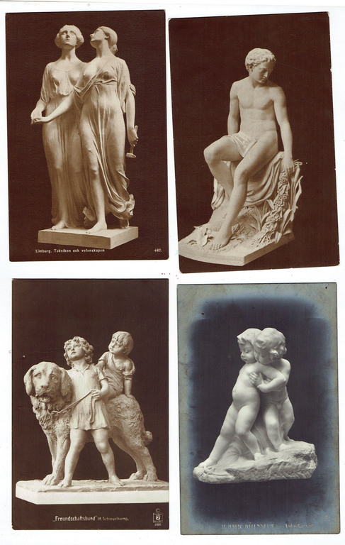 Pastkartes ar skulptūrām (12 gab.) 