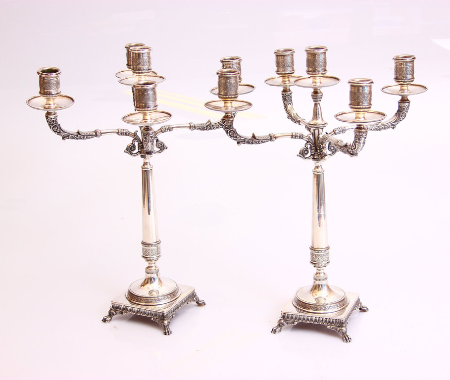 Silver candlesticks - a pair