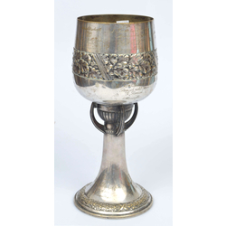 Silver-plated metal traveling cup