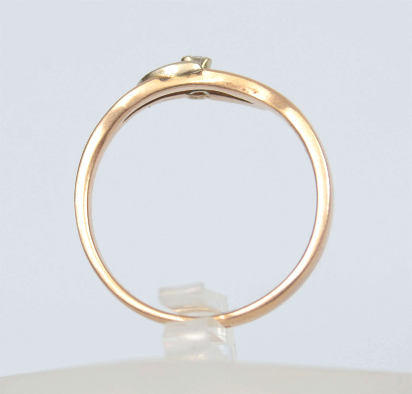 Золотое кольцо и серьги с бриллиантами