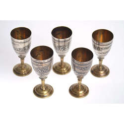 Set of silver glasses (5 pcs.)