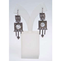 Silver earrings with stone