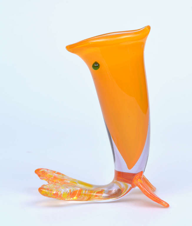 Стеклянная ваза в виде рыбки