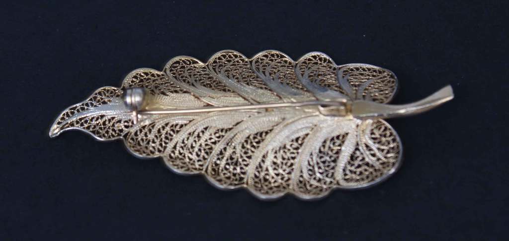 Silver Art Nouveau gilded brooch