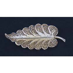 Silver Art Nouveau gilded brooch