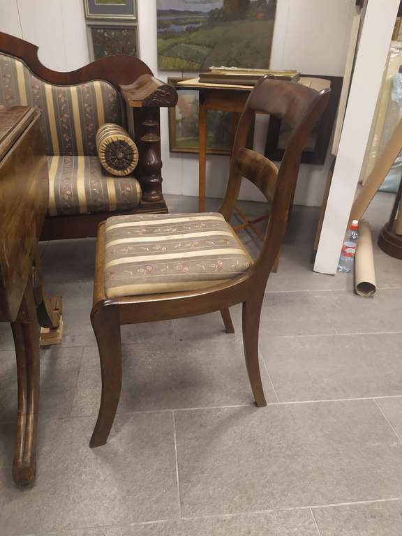 Biedermeier style furniture set - sofa, table, 3 chairs