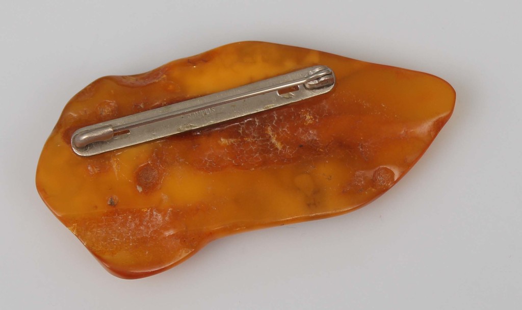 Natural Baltic amber brooch