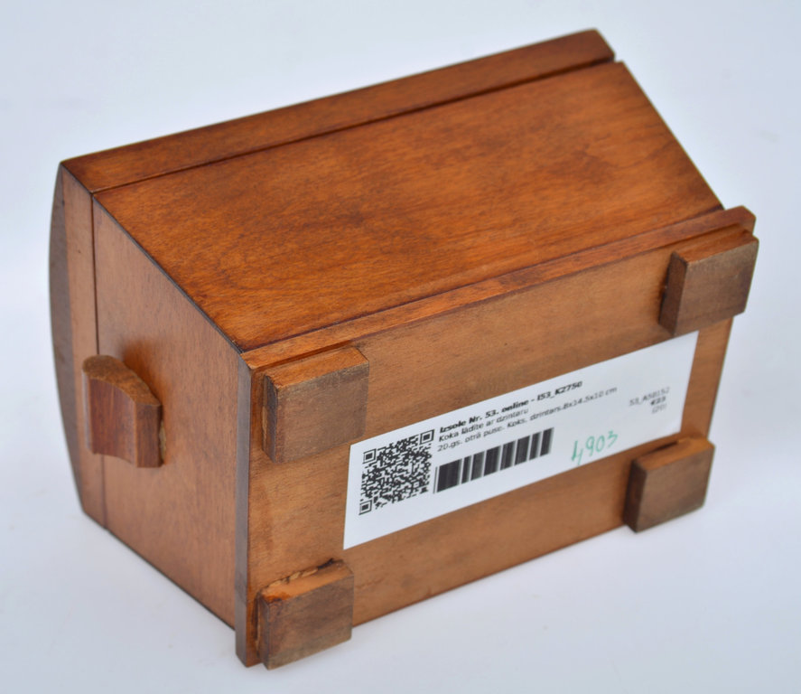 Wooden box with amber