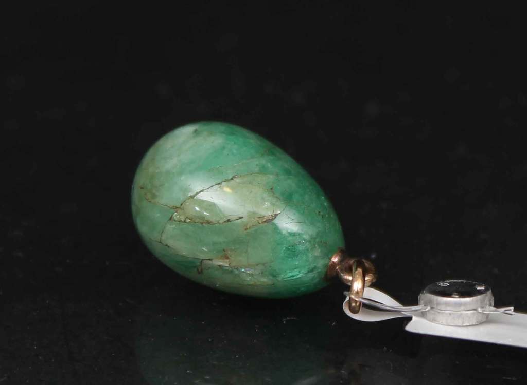 K. Faberge emerald egg pendant