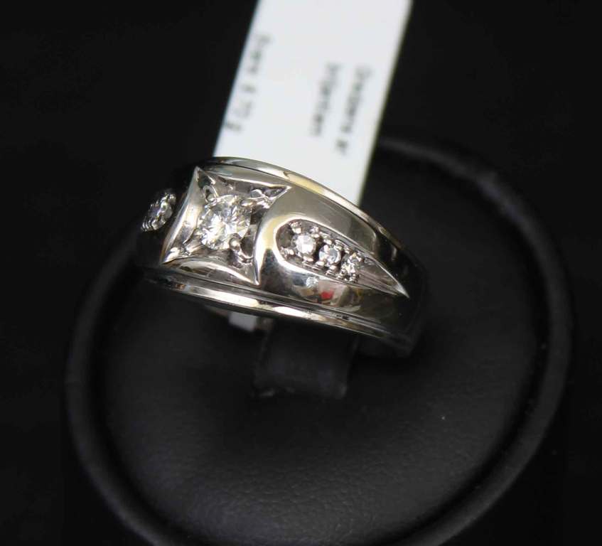 White gold ring with diamonds