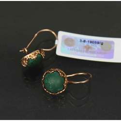 Gold earrings with turquoise