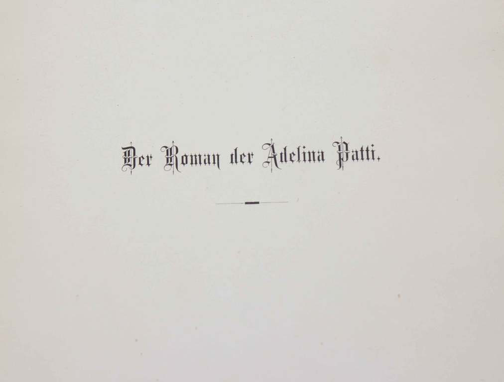 Grāmata vācu valodā ''Adelina Patti'