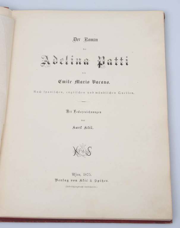 Grāmata vācu valodā ''Adelina Patti'