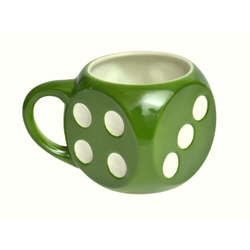 Earthenware mug in the form of dice