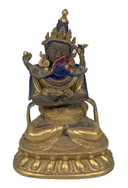 Apzeltīta bronzas figūra  ''Vajradhara un Prajnaparamita ''