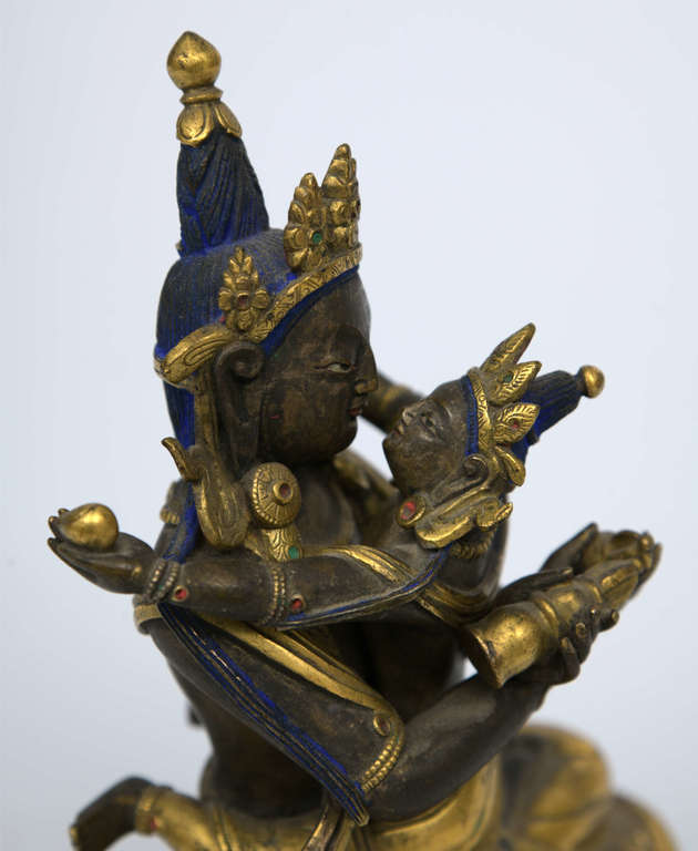 A gilt bronze figure of Vajradhara and Prajnaparamita 