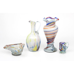 Livani glass factory set (Vase, cup, jug and ashtray)