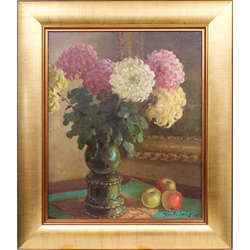 Still life with chrysanthemums