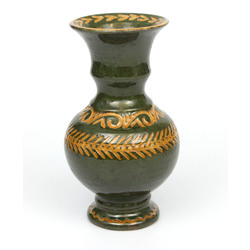 Green ceramic vase