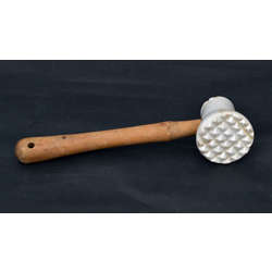 Porcelain meat hammer with wooden handle