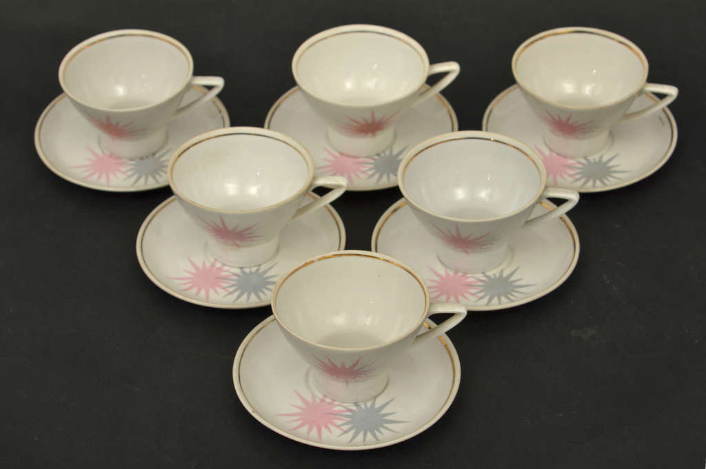 Six cups with saucers from ''Alfa'' set