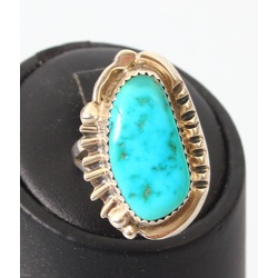 Silver Art Nouveau ring with natural turquoise?