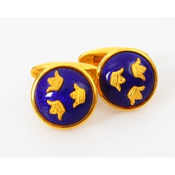 Gold-plated cufflinks with the Swedish symbol in the original box