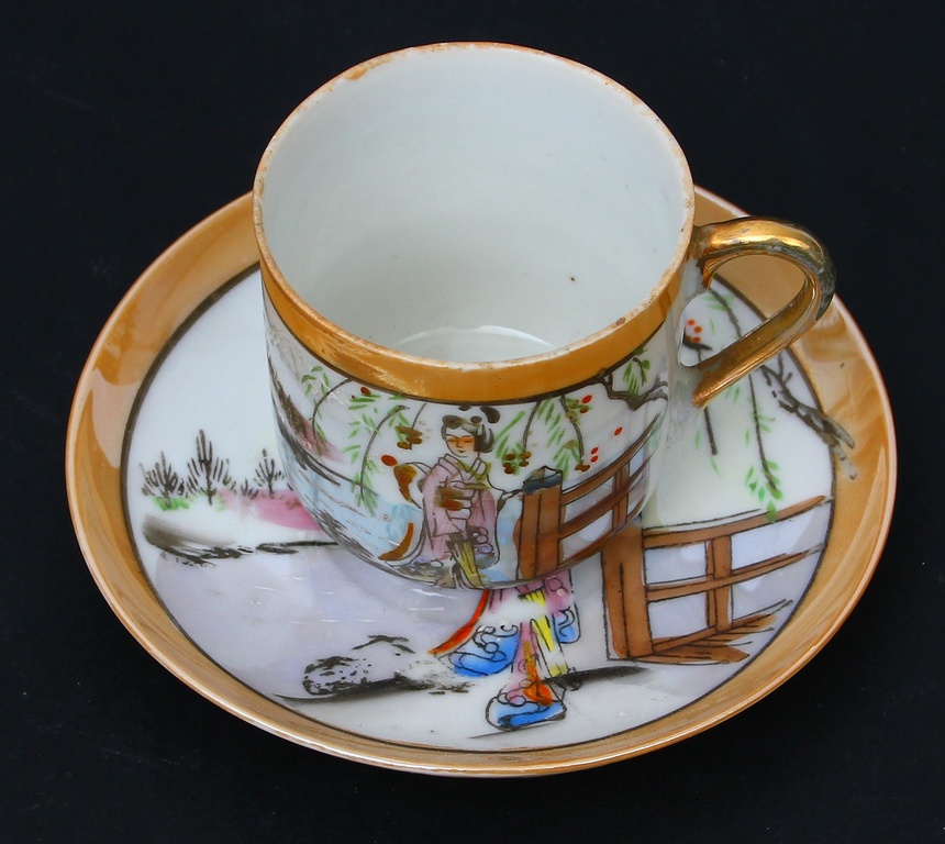 Japanese porcelain cup with saucer 