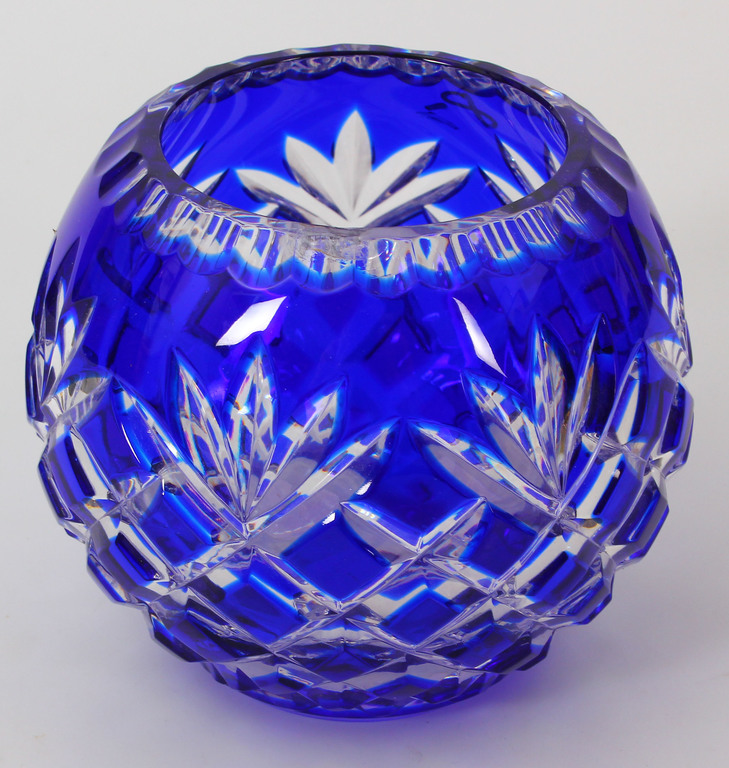 Blue glass vase