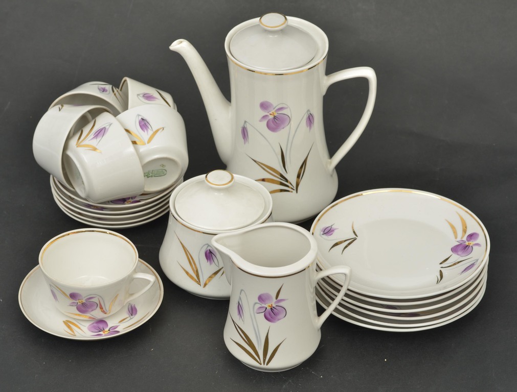 Porcelain coffee set for 6 people