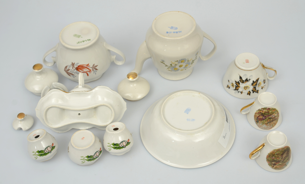 A set of different porcelain products