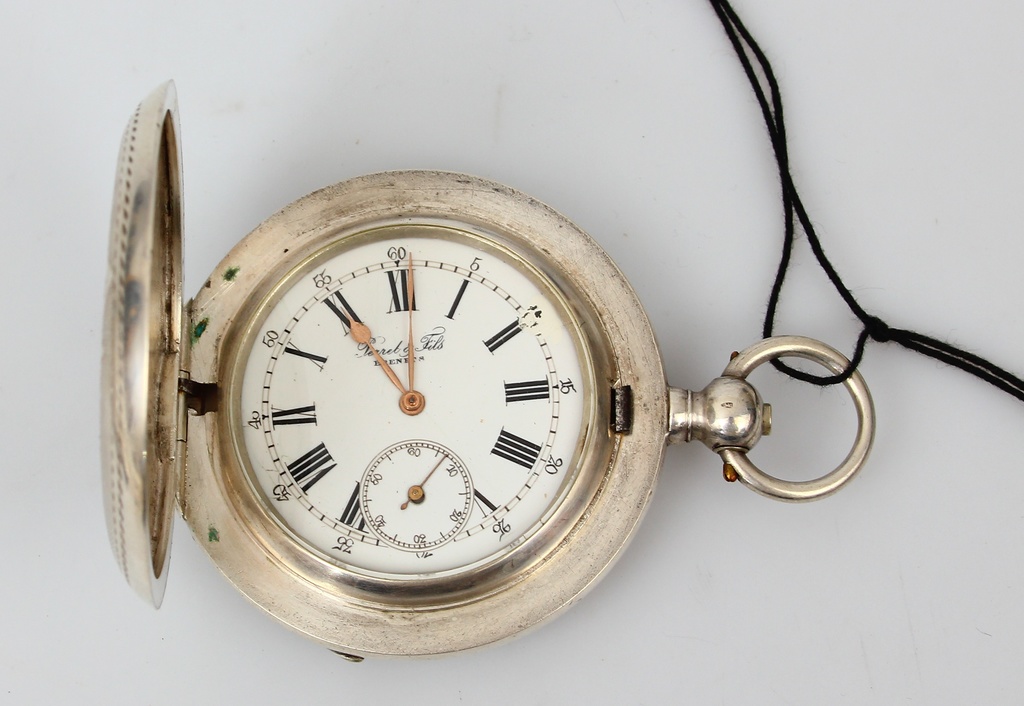 Silver pocket watch Perret & Fils Brenets