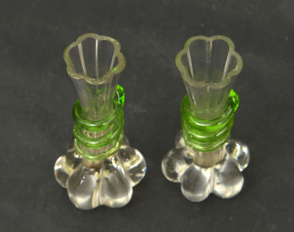 Glass vases with snake motif 2 pcs.