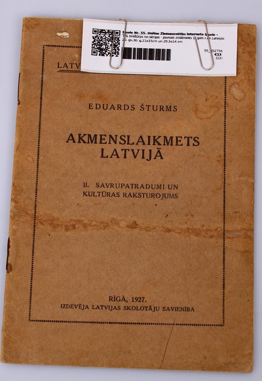 Three brochures from the series -  Jaunais zinātnieks (2 pcs.) un Latvijas vēstures pirmavoti (1 pcs.)