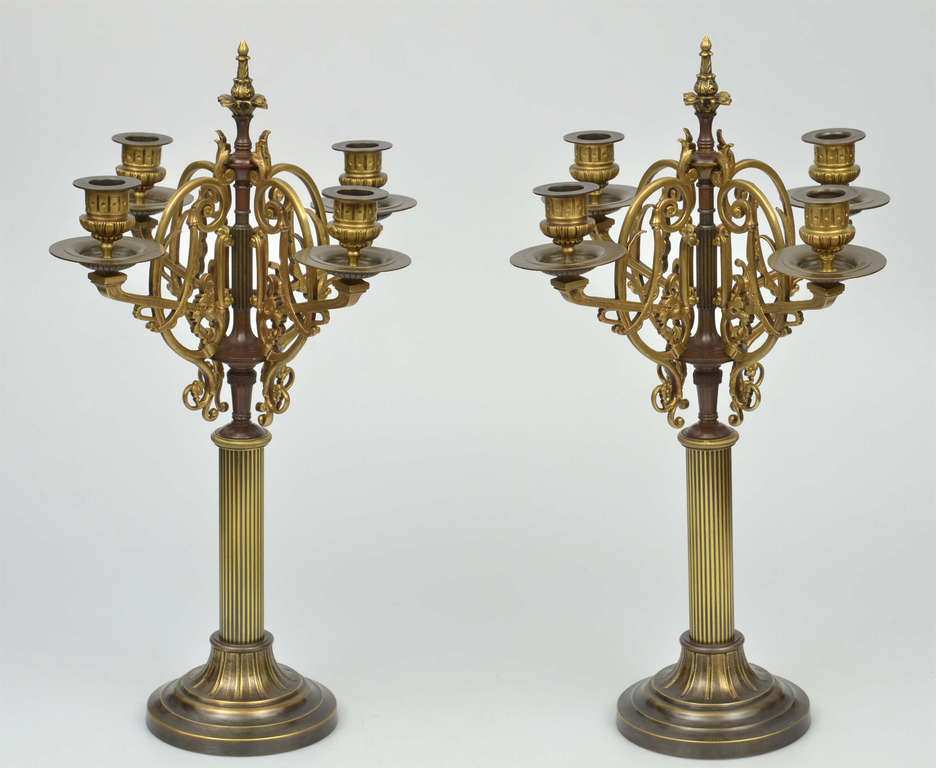 Bronze candlesticks - a pair