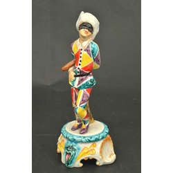 Faience figurine '' Boy with a mask '