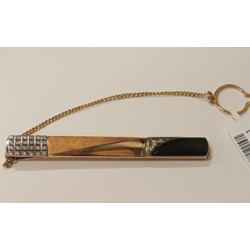 Gold tie clip with brilliants